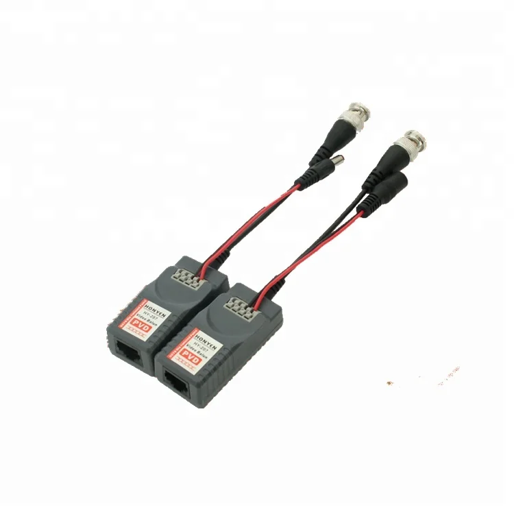
CCTV camera system accessories built-in ESD press fit design BNC to RJ45 converter HY-207 passive video balun 
