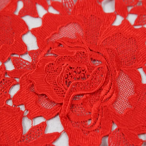 Нежное свадебное платье, свадебная красная Цветочная вышивка, кружевная ткань, гипюр, кружевная ткань, вышивка