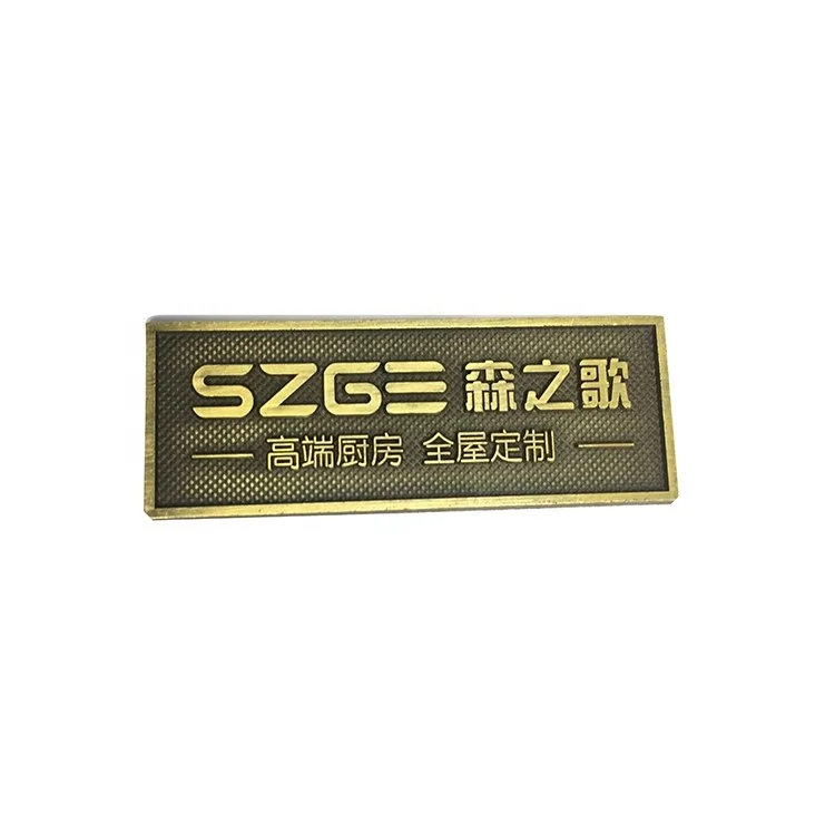 Wholesale Custom Logo Design Brass Small Metal Nameplate Metal Logo Nameplate For Sale