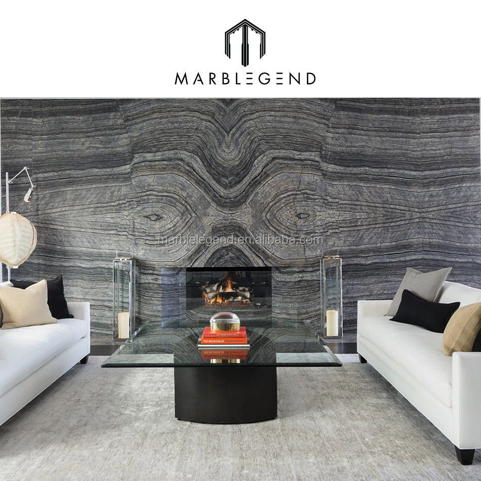 
Chateau & & villa & new house Interior wood fossil marble slabs 