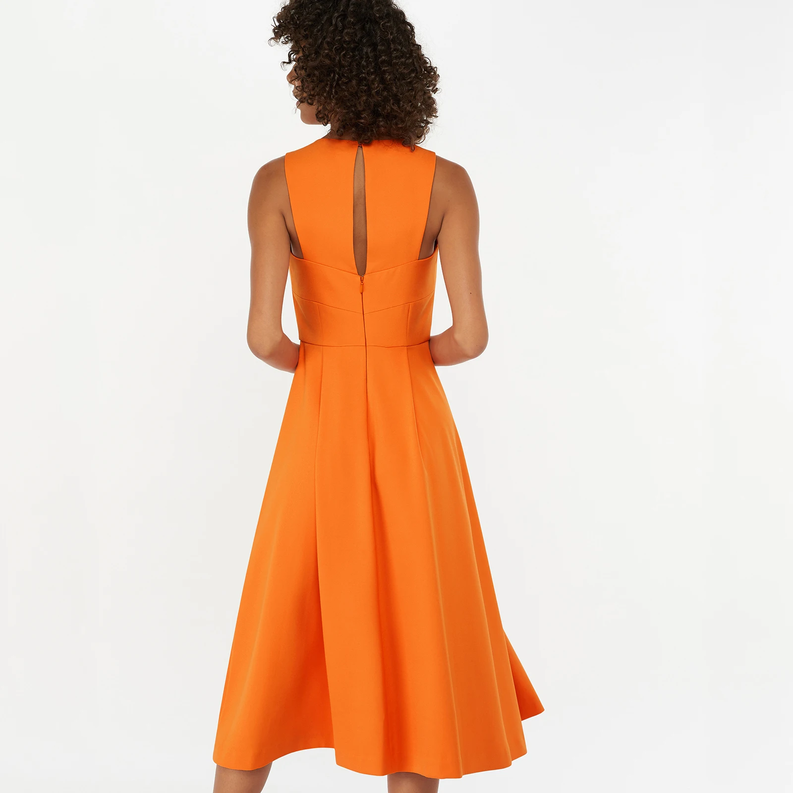 2019 New Casual O-Neck or Color Vintage orange  short Sleeve Dresses Women Dress