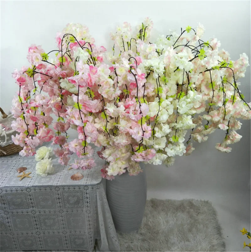 Manufacturer wholesale silk artificial cherry blossom branches for wedding decoration