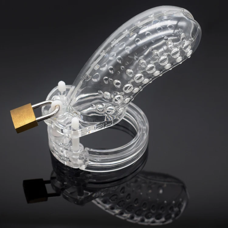 FAAK  12.7cm Plastic chastity penis cage for male  healthy men chastity device keyholder male chastity cage