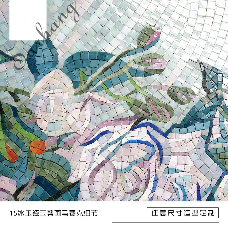 The beauty of the flowers Mosaic mural design,glass mosaic mural design for wall