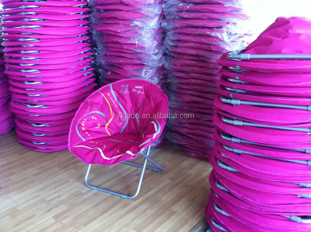 Folding print sports moon chair for promotion Outdoor setting travel metal folding portable planet chair