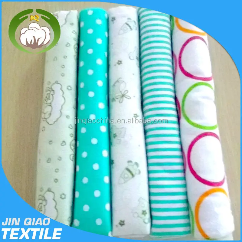 100%cotton printed baby clothes wrap flannel baby diaper nappy bulk flannel fabric