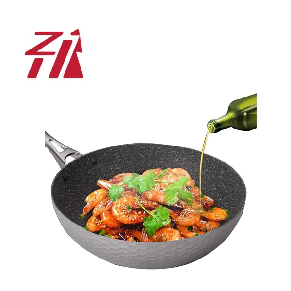 Hot Selling forged aluminium non stick Wok with lid