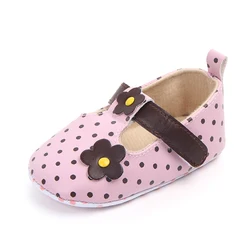 Hot Selling Dot Beautiful Flower Girls Shoes First Walkers Baby Shoes