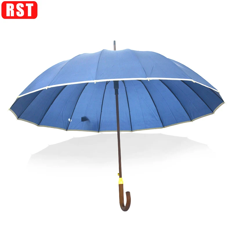 RST дождь прямой зонтик заказ печати логотипа деревянной ручкой авто открыть зонтик