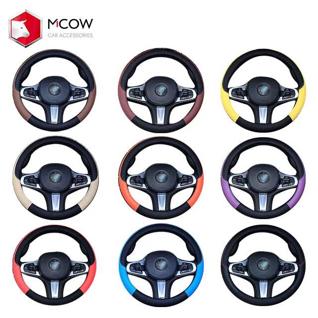 
Car Accessory Fashion Durable Leather New Steering Wheel Cover 