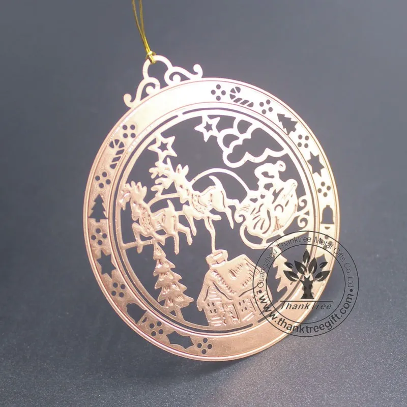 New design 2017 creative rose gold metal Christmas Ornament as gift item