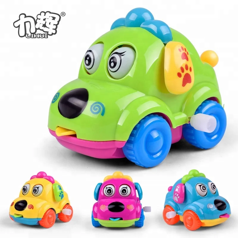 
Cheap Toys Mini Plastic Clockwork Wind UP Dog Car Toys Small For Baby 