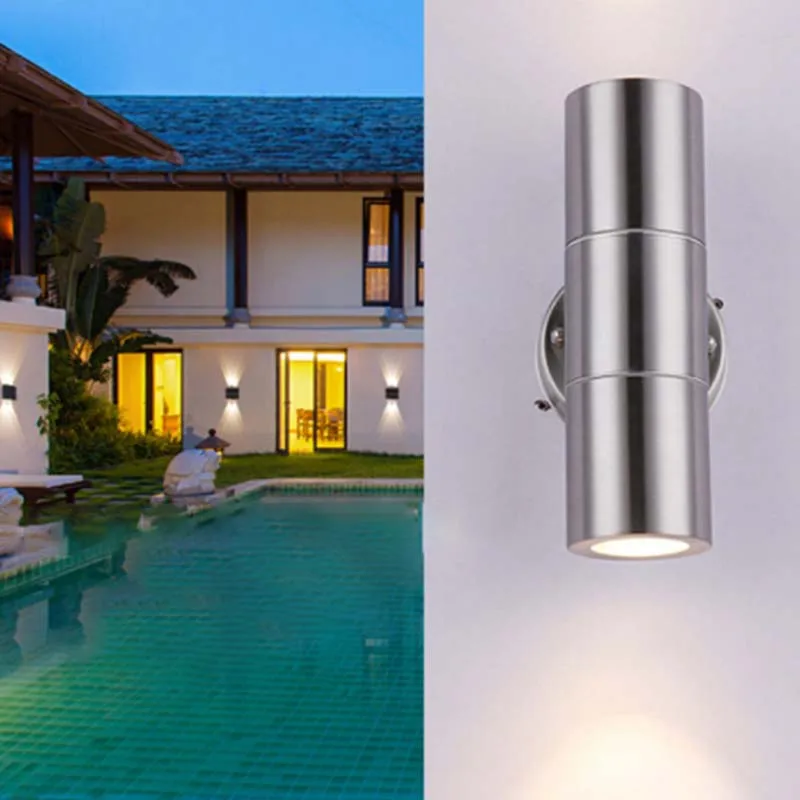  Stainless steel Wall Light E27 GU10 G53 Waterproof Mounted