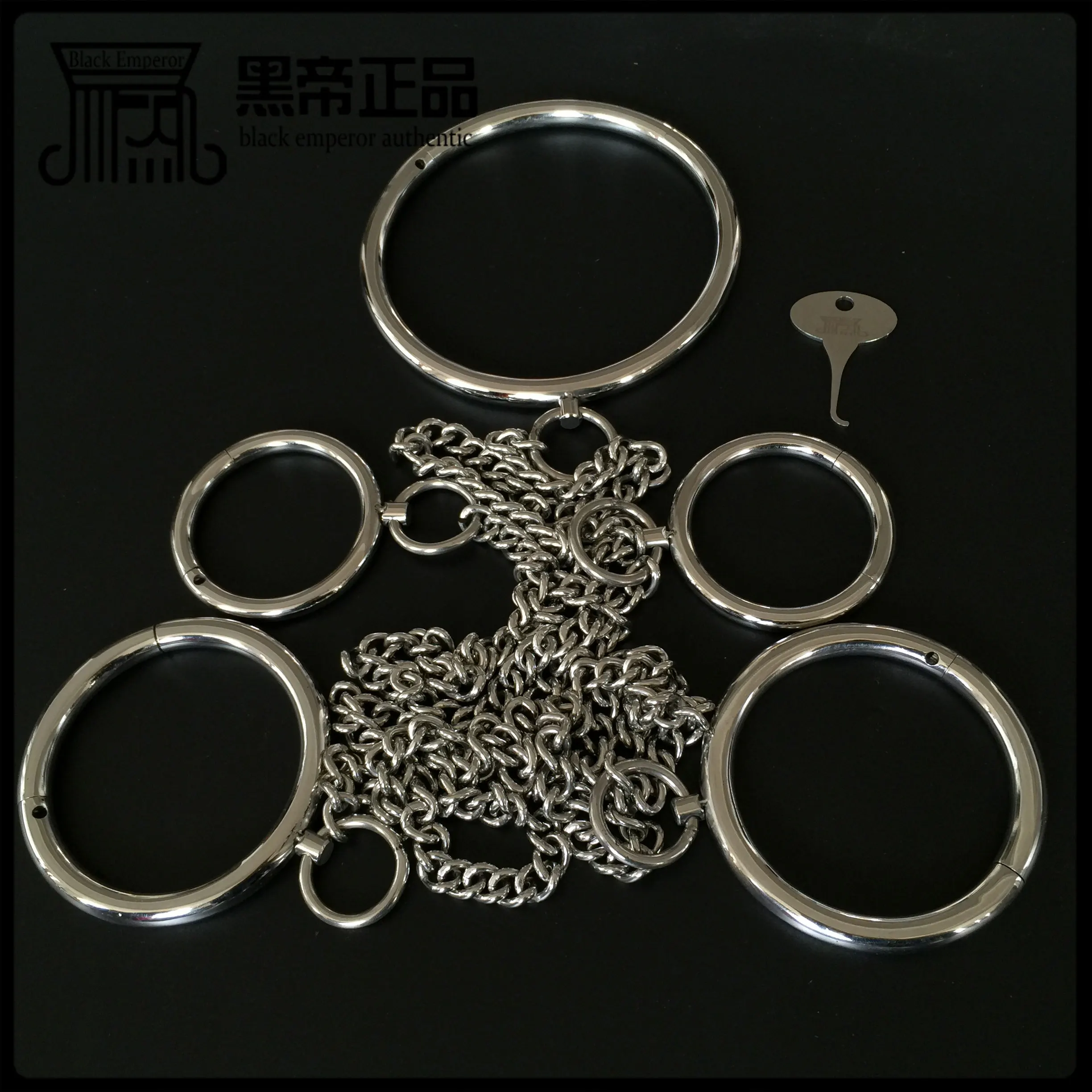 Stainless Steel Metal Bondage Set Hand Ankle Cuffs Neck Collar Slave Bdsm Fetish Handcuffs Sex Games Toys for Adults Restraints