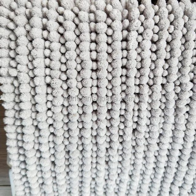 100% polyester microfiber chenille bath mat absorbent shower rug anti slip foot mat