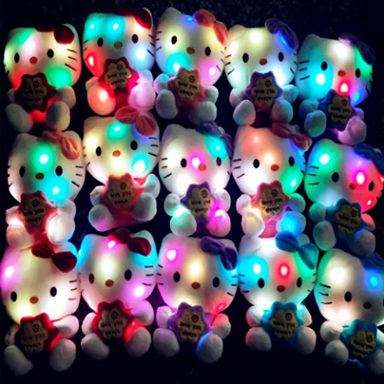 Набивные светодиодные куклы, плюшевые куклы для супермаркета, для машины с когтями и детской светодиодной игрушки-животные