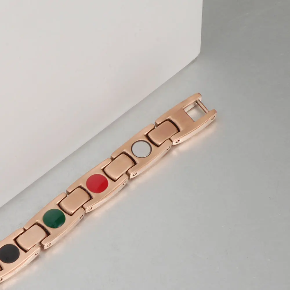 Energinox wholesale rose gold blood pressure Bio Magnetic Bracelet