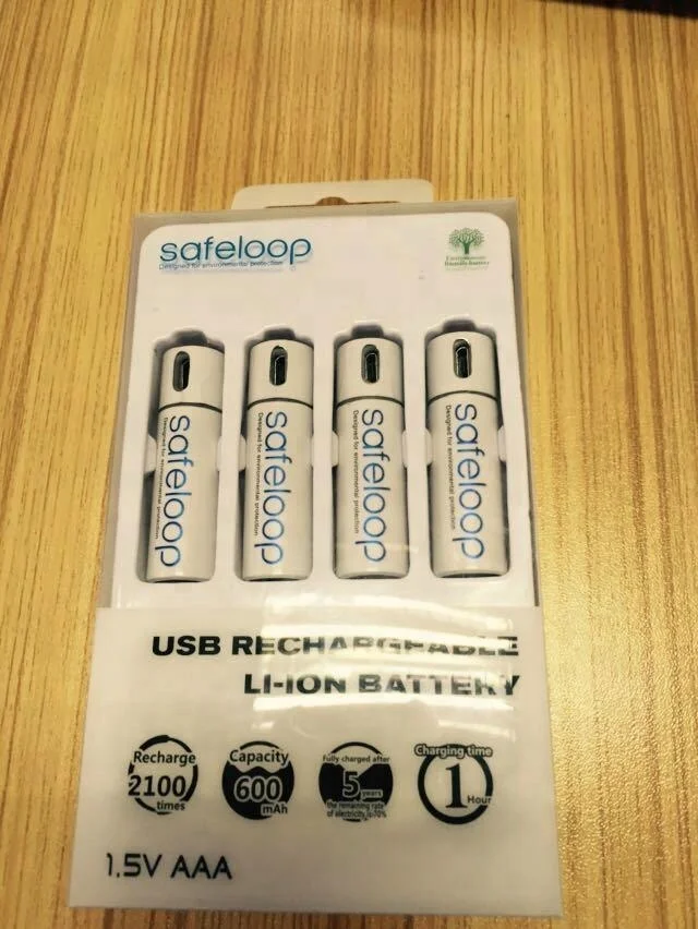 Rechargeable NiMH 1.2V 1000mAh USB battery aa for Camera flashlight