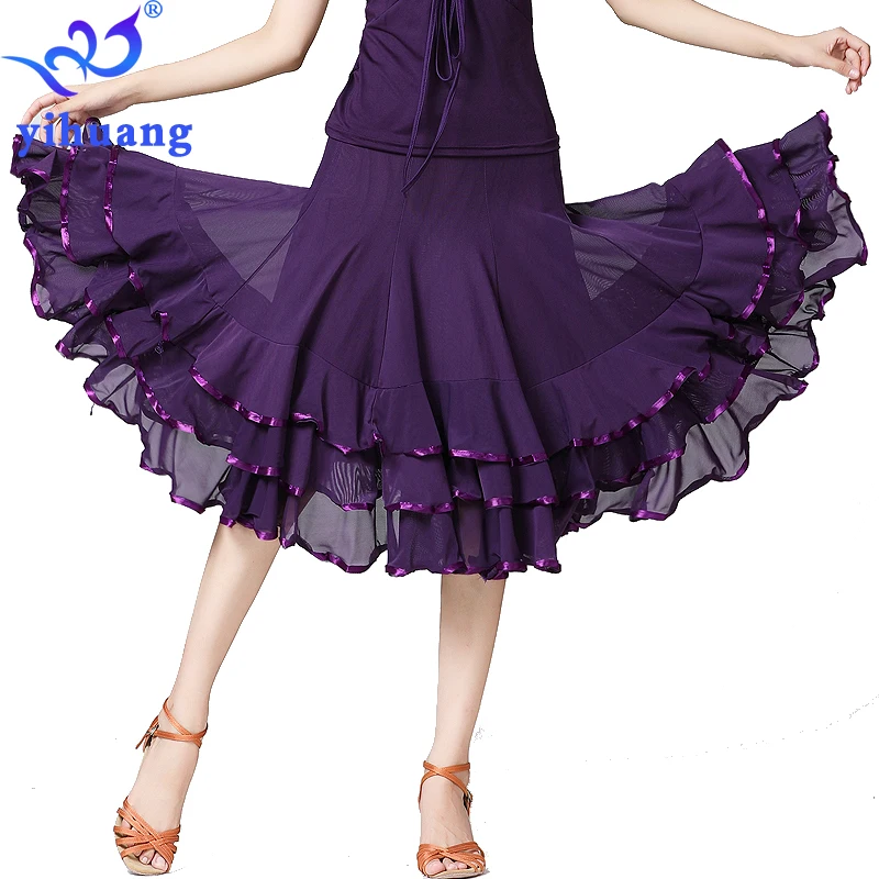 2019 New Style Ballroom Skirt Simple Practice Stage Dancing Skirt Women Waltz Ballroom Dress