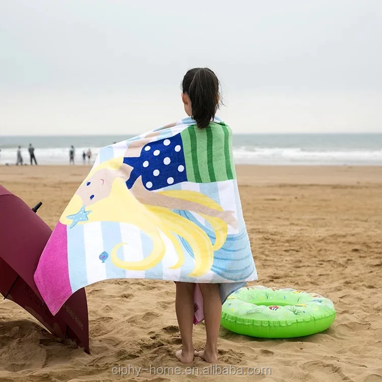 
100% Cotton Velour Terry Soft Quick Dry Lightweight Absorbent and Plush Children lovely Beach Towel Face Towel Hand towel Swi 