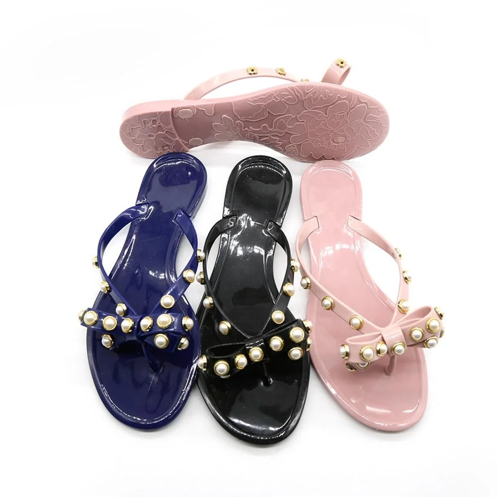 Woman Fashion Summer Flip Flops European PCU Jelly Flat Sandals