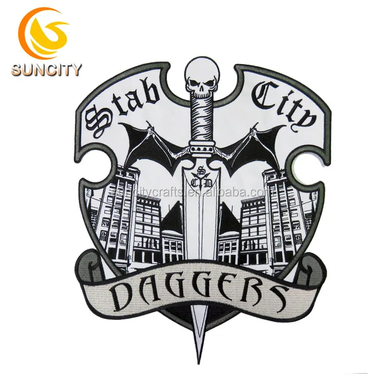 Cool design of Motorcycles woven embroidered custom iron on patches for Jeans