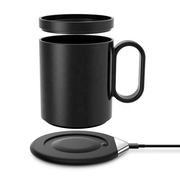 
High Quality OEM Travel Mug with QI Fast Wireless Charging Cup Wireless Charger Mug Heating Cup 