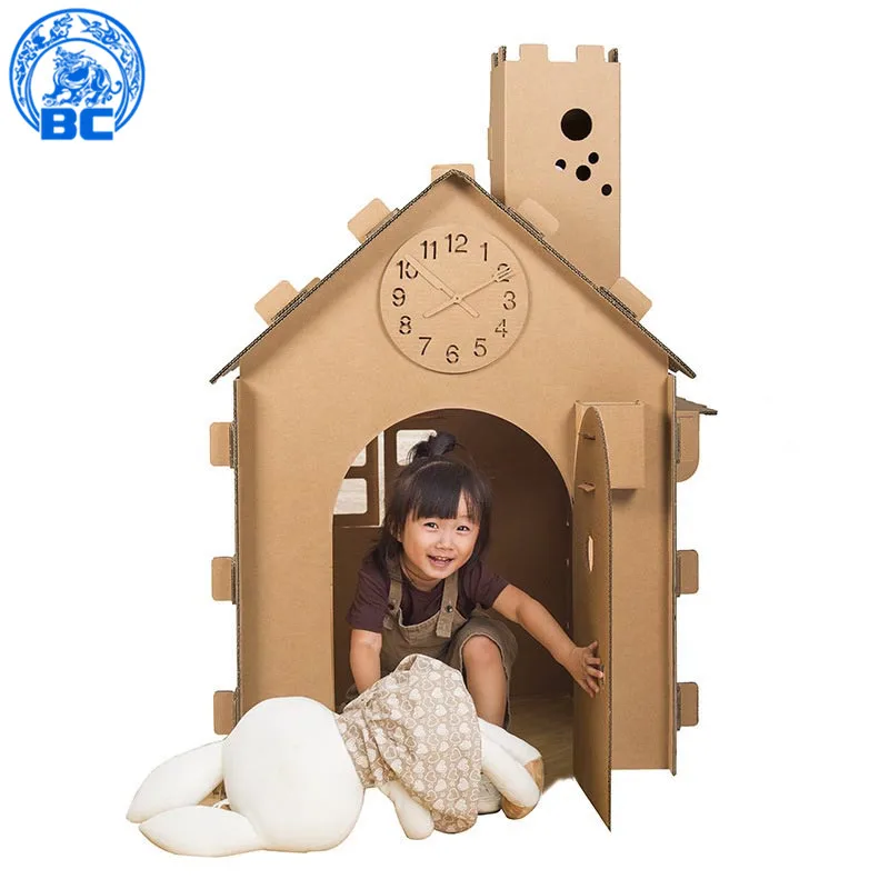 
Factory supplies interesting creative handmade art Cardboard house for kids DIY drawing 
