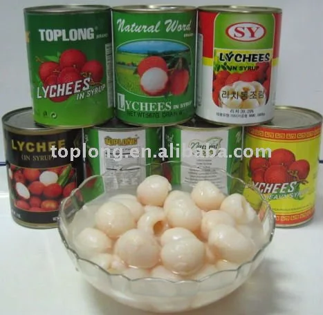 
Canned lychees in syrup (Lychee, litchi) 