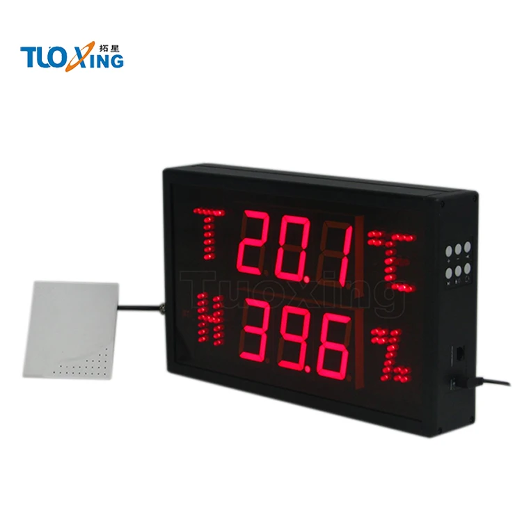 Small led digital temperature humidity display