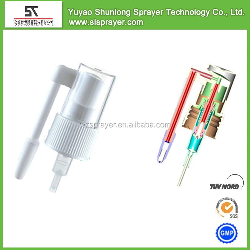 Plastic Pharmaceutical PP Medical Throat Sprayer, Oral Spray Pump with Throat Use for Mouth