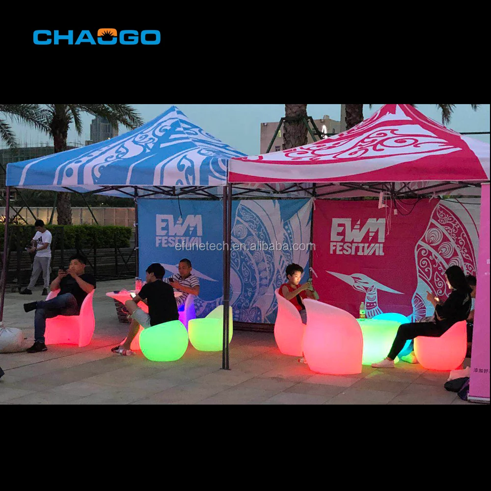 CE Rosh certificated glowing 16 colors plastic led restaurant table set illuminated led bar club led furniture