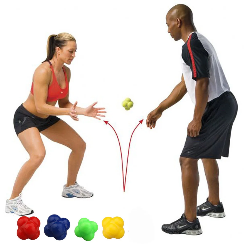 2pcs/lot Silicone hexagonal Reaction Ball Agility Coordination Reflex Exercise Sports Fitness Training Ball