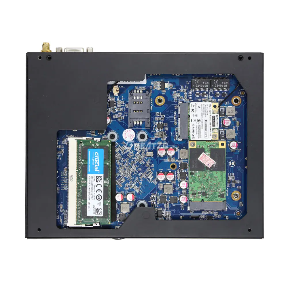 Quad Core J1900 CPU Industrial Fanless Mini Computer With Dual LAN