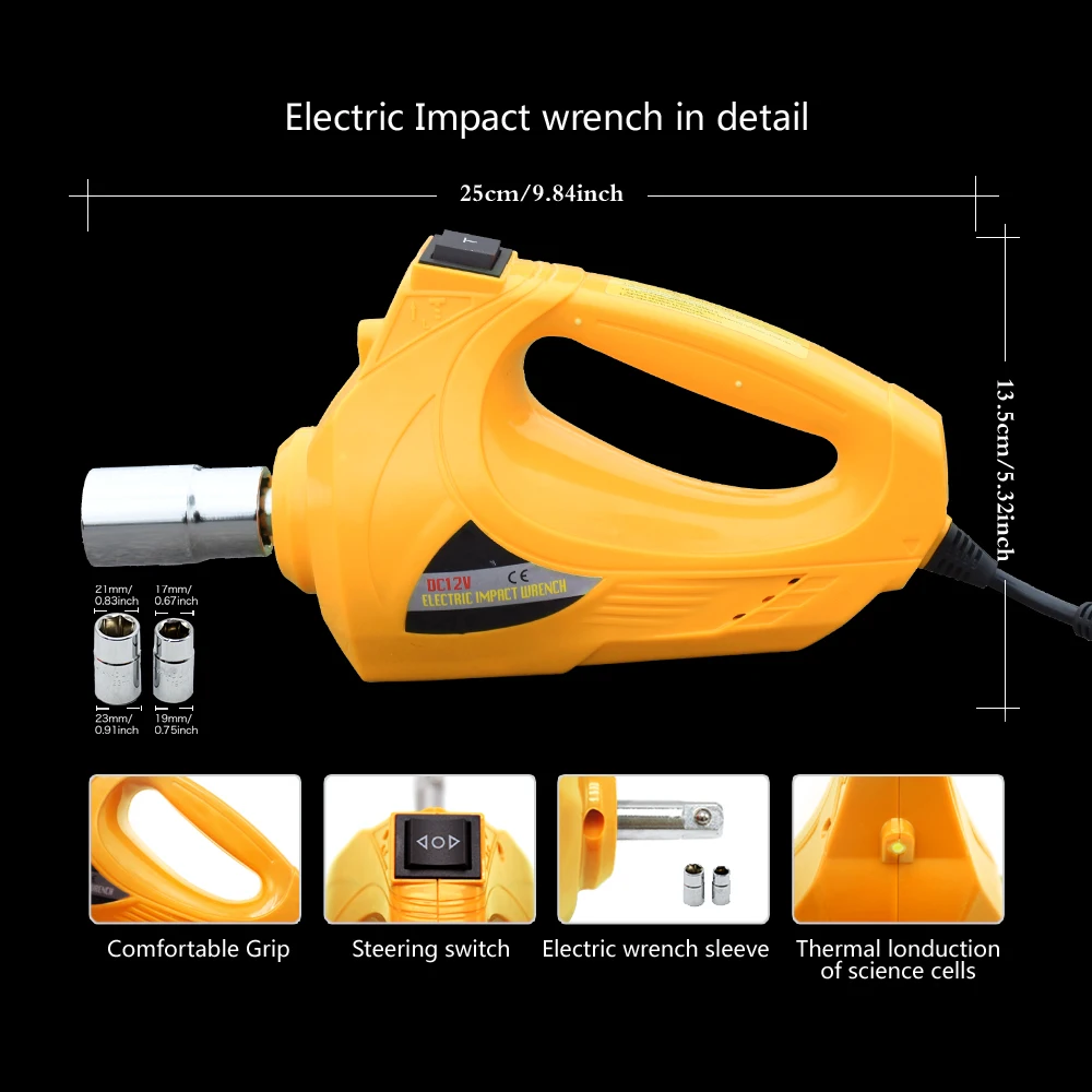 China wholesale websites best trolley electronic 12v dc car 2T 42CM scissor jack & Electric wrench suit