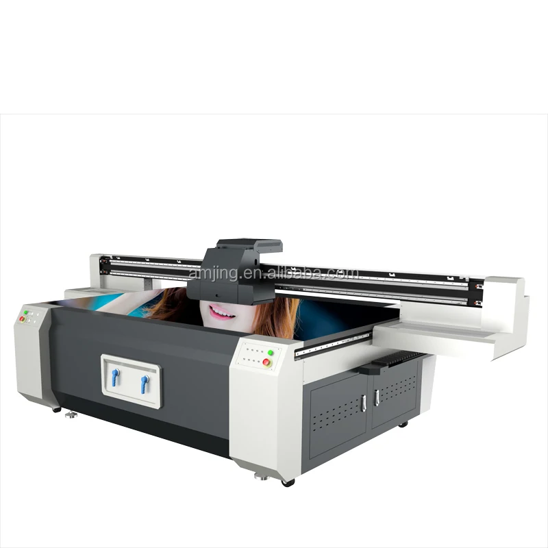 Professional manufacturer AMJ 2513 for glass wood plastic pvc metal acrylic flatbed LED UV printer