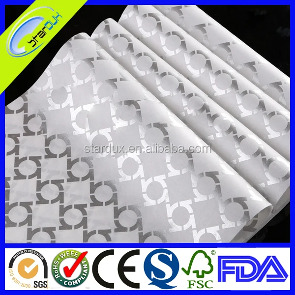
silver foiling logo tissue wrapping paper 