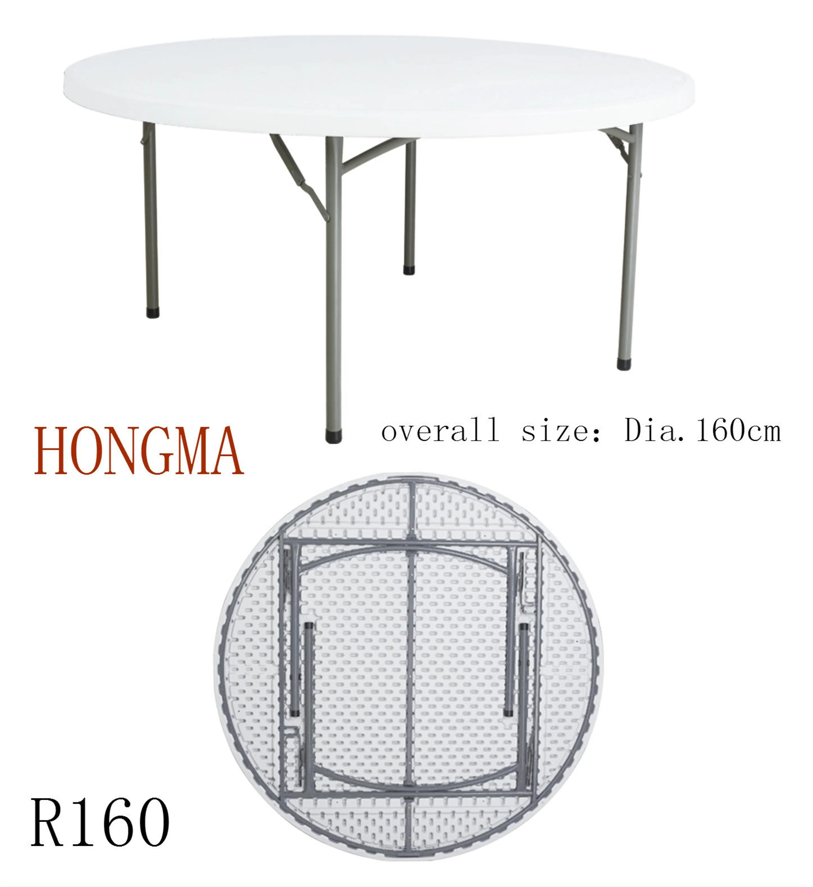 160cm Standing Plastic round folding table Wholesale hot conference  picnic hotel used