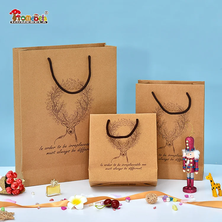 custom corel draw design brown craft a3 a5 size paper bag with handle