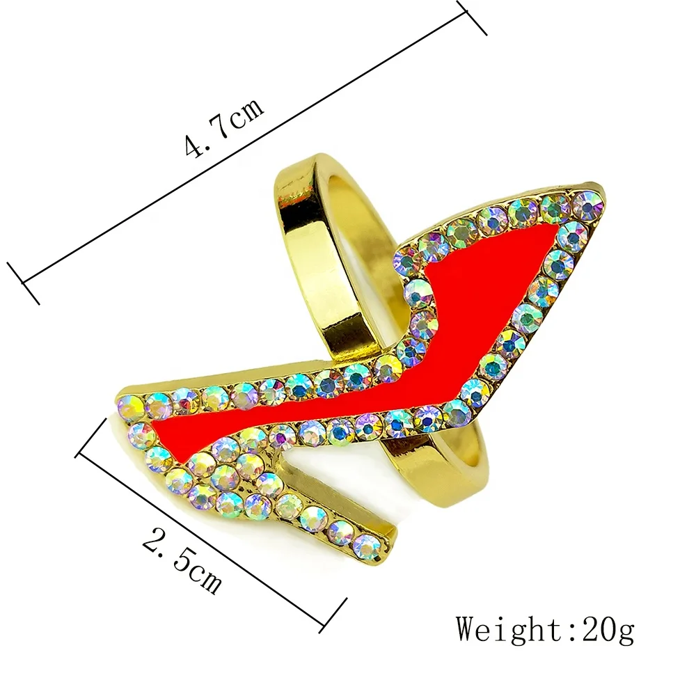 women red high heel napkin ring