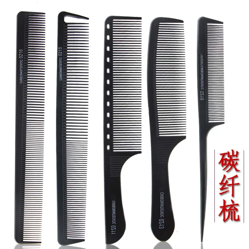 Masterlee Brand 12pcs one set Plastic Carbon Fiber Barber Hair Cutting Comb parting comb