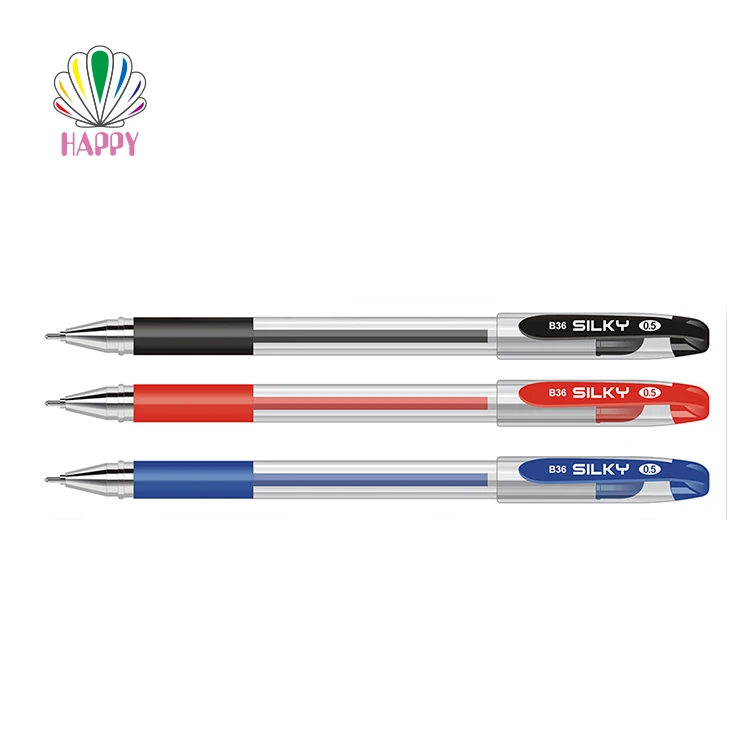 Best Colors Gel Ink Pen Set Custom Logo 0.5mm Width Ballpoint Pens Plastic Material Blue Red Promotional Free Samples Included