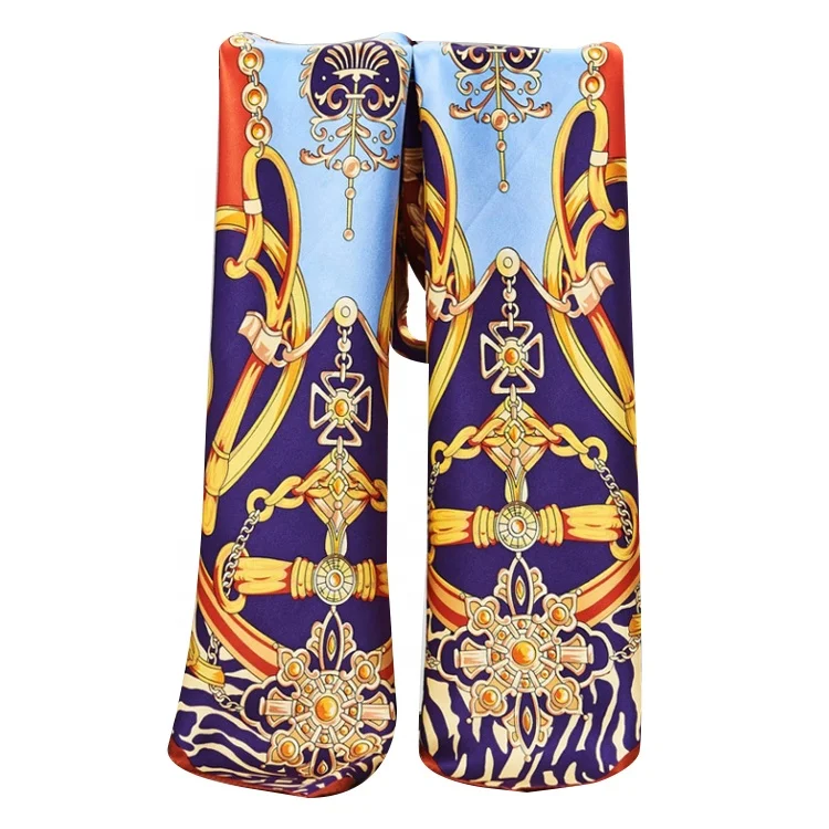 Factory Custom Digital Print Square Hijab Lady Pure Silk Scarves