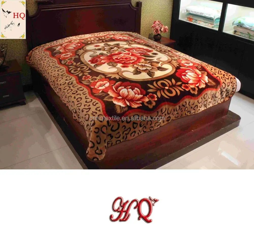 
new design Super Soft Plush Custom Printed Luxury Raschel Blanket 