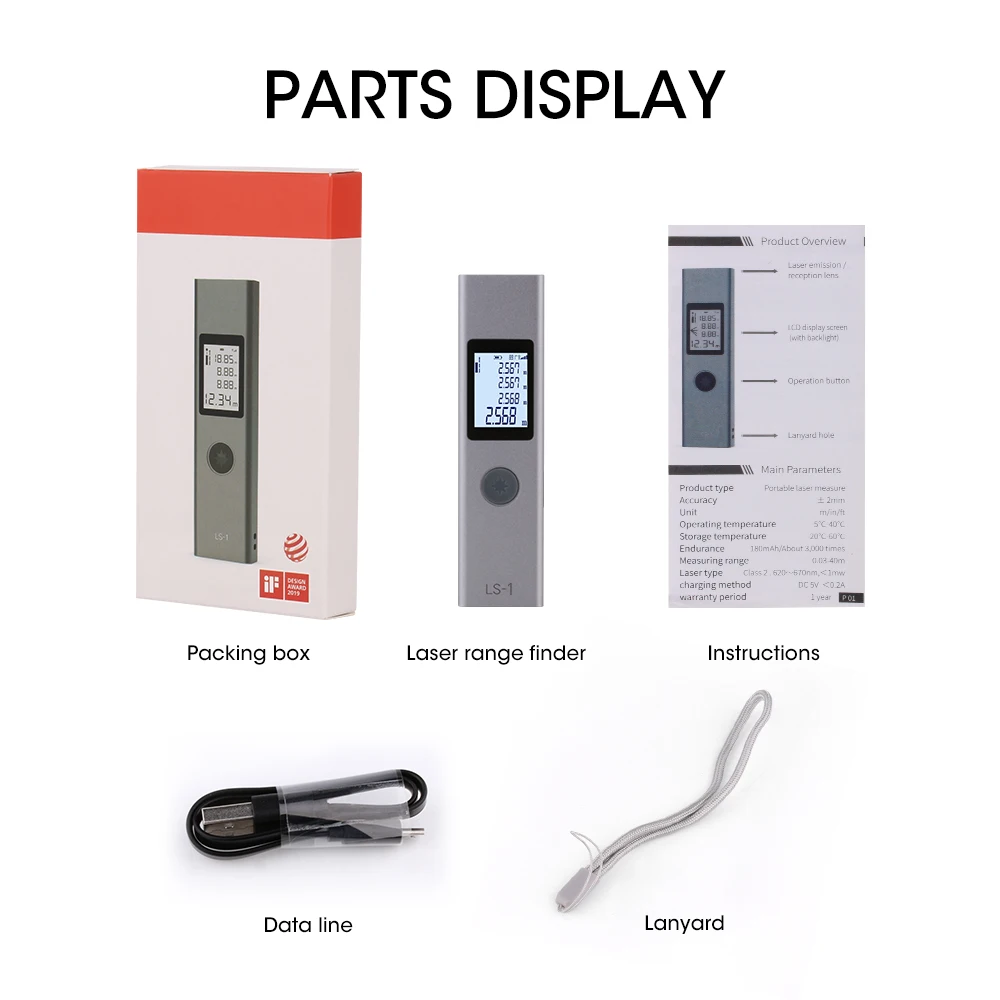 40m Laser Rangefinder LS-1 Laser Distance Meter Laser Range Finder High Precision Measurement Portable Handheld Range finder