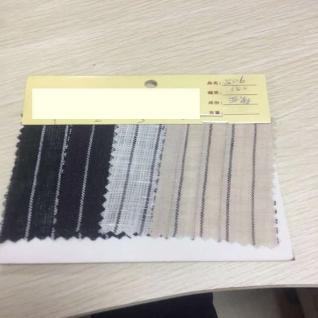 100% льняная пряжа, крашеная полосатая ткань