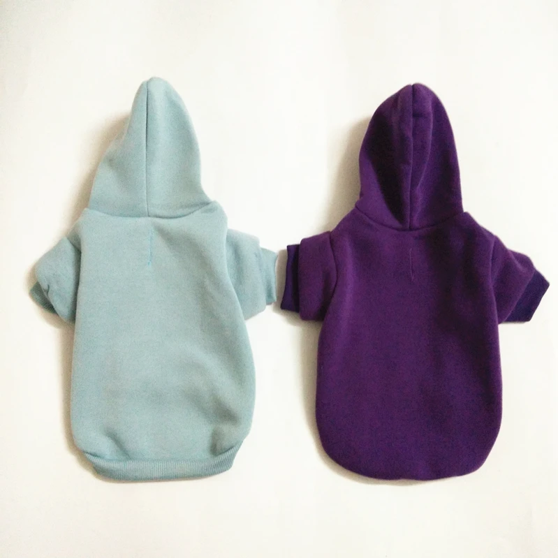 Высокое качество, Лидер продаж, однотонные толстовки для домашних питомцев, одежда без рисунка, одежда с шляпой для маленьких и больших собак, оптовая продажа