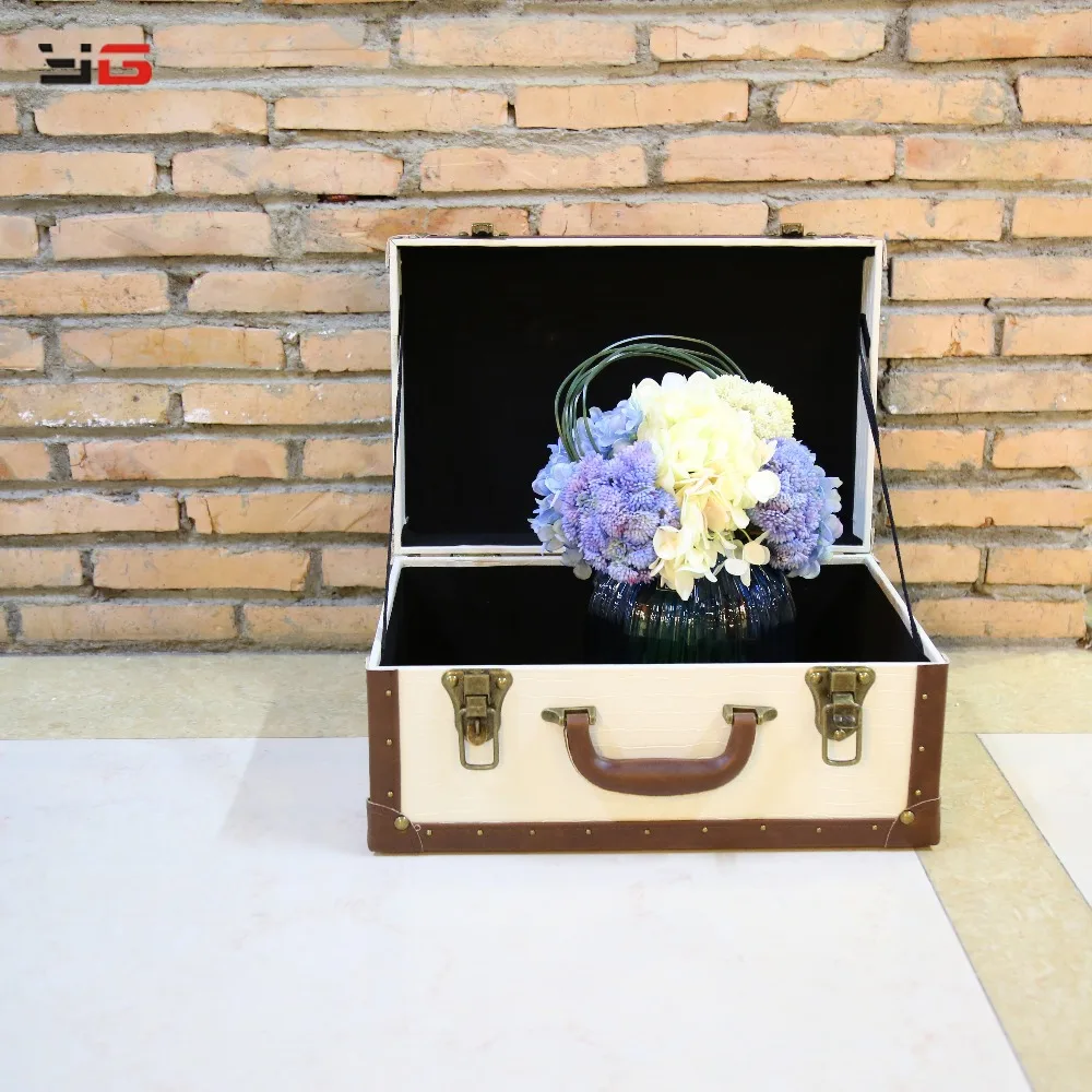 White Crocodile Leather Decorative Vintage suitcase