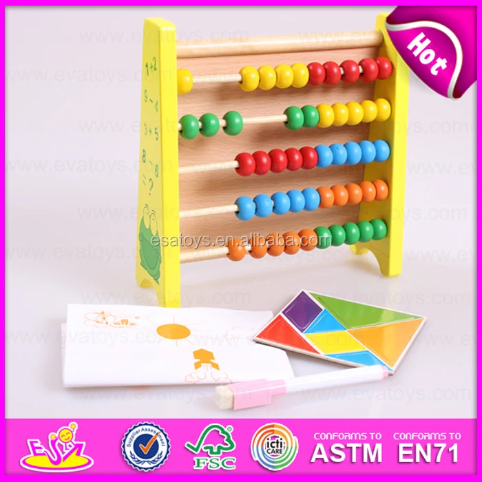 Colorful Wooden Soroban 10 racks Wooden beads abacus toy,Educational Counting Toy Wooden Abacus Rack with magnetic board W12A020