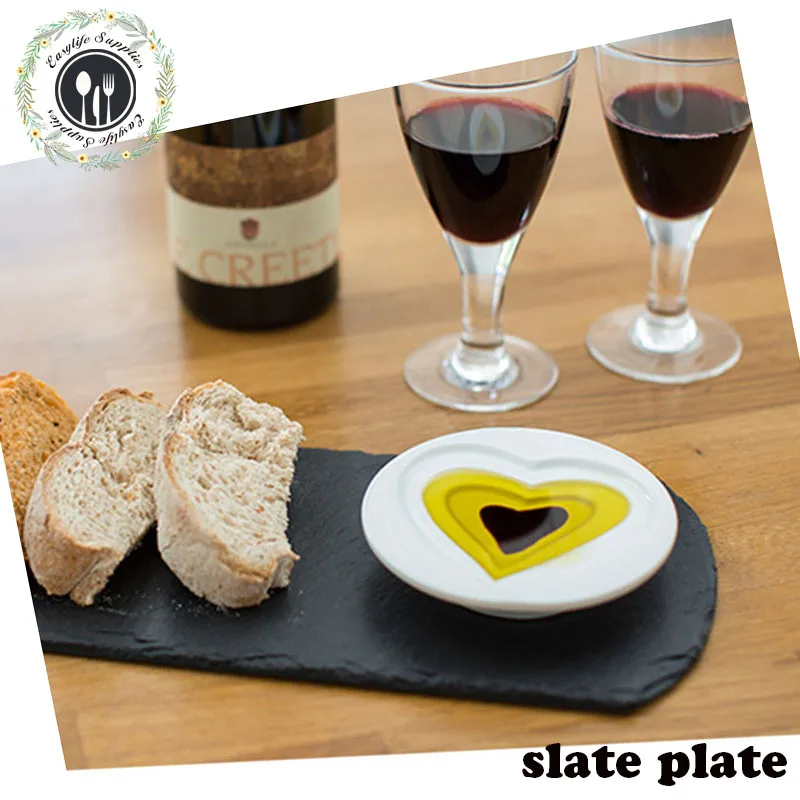 high quality 30*20cm black slate cheese board with certification